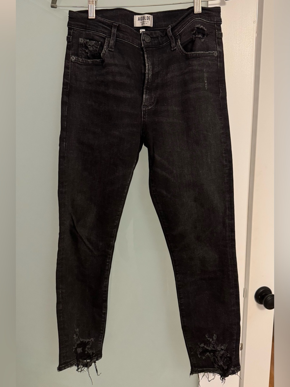 AGOLDE Los Angeles Premium Black Distressed Jeans